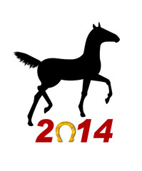 Лошадь символ 2014 года .Векторная иллюстрация
