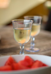 wine and watermelon