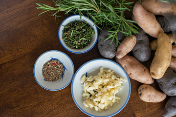 Colorful fingerling potatoes