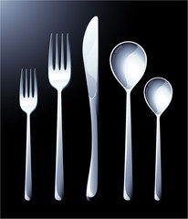Silverware. Vector.
