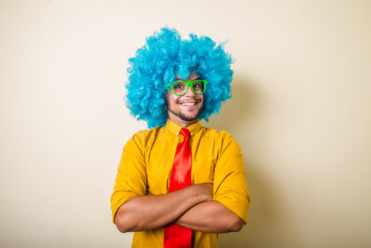 Blue yellow wig hot sale