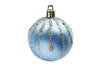 Blue christmas ball with silver
