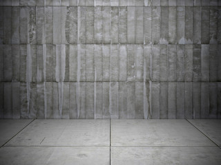 Brick wall and stone floor