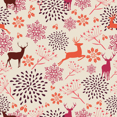 Vintage Christmas elements seamless pattern background. EPS10 fi