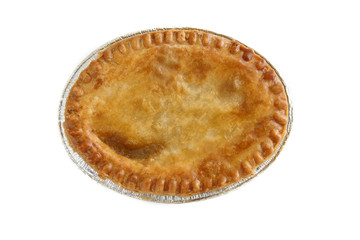 Savoury meat pie top down view