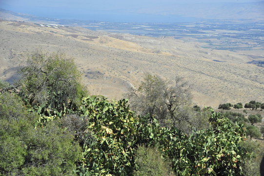 Panoramic view of Galilee mountains, Northen Israel