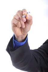 Fototapeta premium Businessman use pen write something