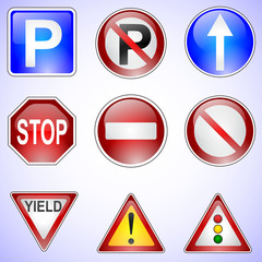 Set of Road Signs