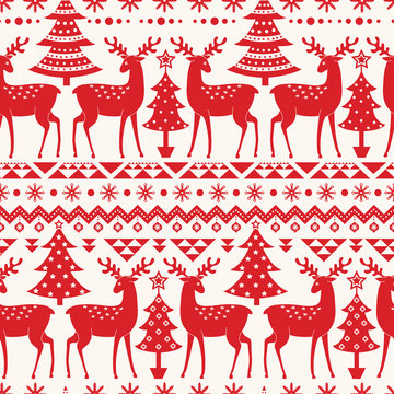 Fototapeta Christmas seamless pattern