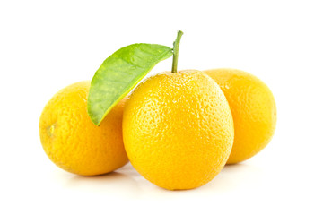 Sweet Orange Fruit with leaves.