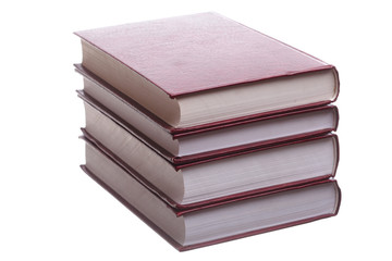 Isolated red pile books