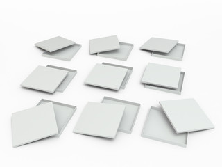 Set of white boxes