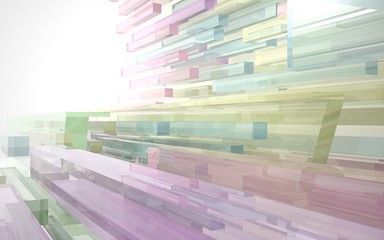 Abstract architectural background of colored glass rectangles