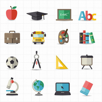 Education back to school icons