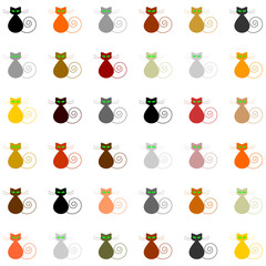 patchwork background with cats silhouettes