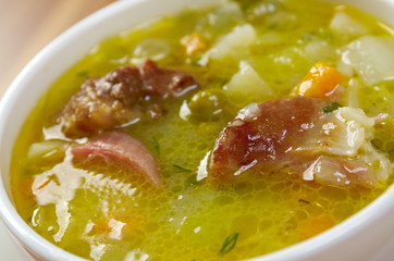 soup with smoked meat
