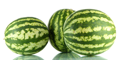 Ripe watermelons isolated on white
