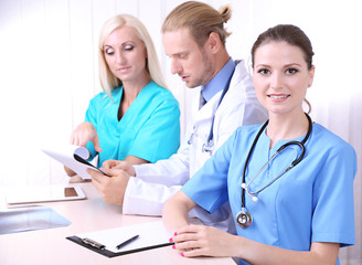 Medical team during meeting in office