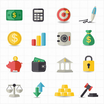 Business finance money icons