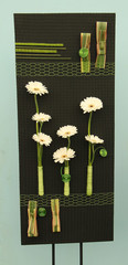 An Unusual Flower Arrangement on a Rectangle Board.