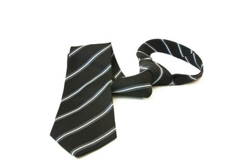 black striped necktie on white