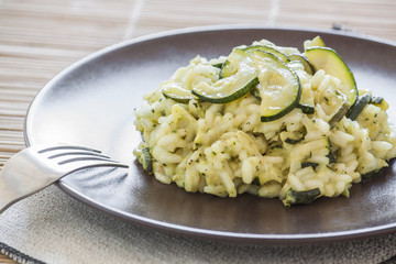 risotto with zucchini, italian food recipe