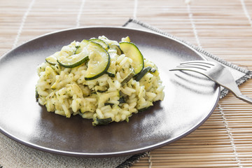 risotto with zucchini, italian food recipe