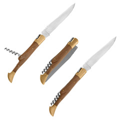 Three knife white background
