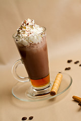 Portrait of cup of tasty coffe