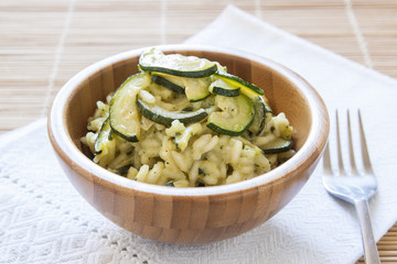 risotto with zucchini, italian food recipe