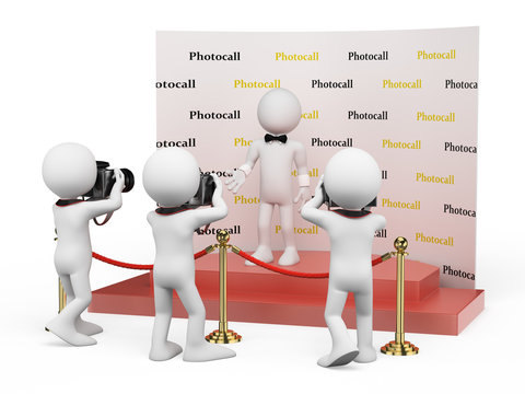 3D white people. Celebrity in a photocall