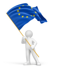 Person with flag of the European union