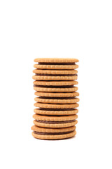 Closeup stack of filled cookies