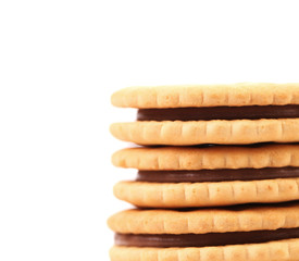 Stack of filled cookies