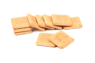 Saltine soda cracker isolated on white