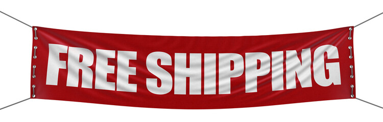 “free shipping” banner  (clipping path included) - 56380964
