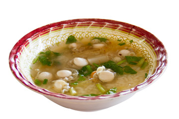 Boiled rice with Scallops
