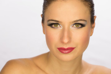 Obraz premium Caucasian fashion model woman face portrait