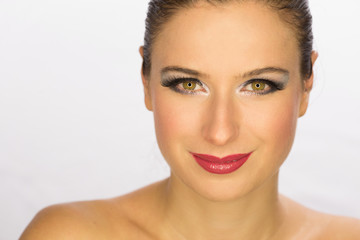 Obraz premium Caucasian fashion model woman face portrait