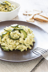 risotto with zucchini, italian food recipe