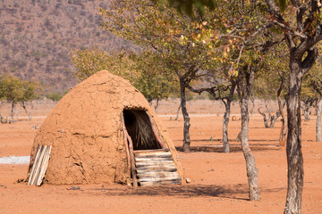 Traditional huts of himba people