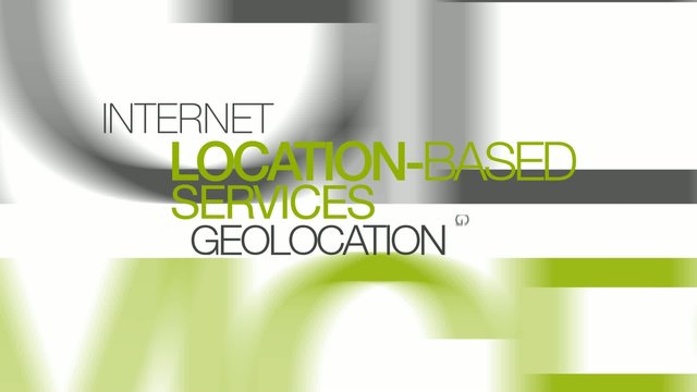 Location-based services LBS geolocation word tag cloud animation
