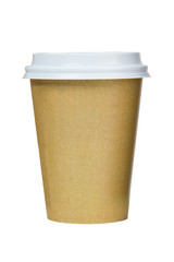 Takeaway coffee cup isolated on white background. Coffee package