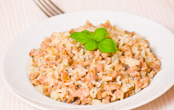 minced meat with rice