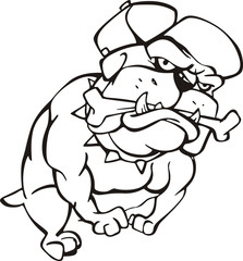 bulldog with bone