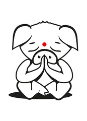 Schwein beim meditieren