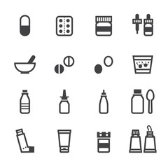Pharmacy Icons and Medical Icons with White Background