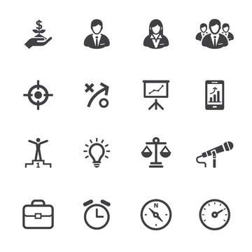 Business Icons and Finance Icons with White Background