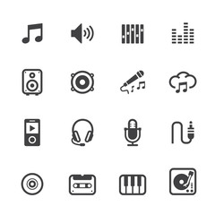 Music Icons with White Background