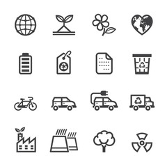 Ecology icons and Environment icons with White Background